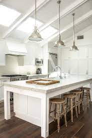 Vaulted Kitchen Ceiling With Skylights Cottage Kitchen Benjamin Moore Swiss Coffee Kitchen Design Restoration Hardware Kitchen White Kitchen Island