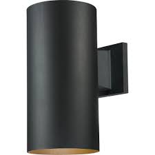 In regards to the former, indoor wall sconces work particularly well along with chandeliers or pendant lamps in dining rooms or in living rooms when supplemented by portable floor lamps and table lamps. Volume Lighting Medium 1 Light Black Aluminum Integrated Led Indoor Outdoor Wall Mount Cylinder Light Wall Sconce V9226 5 The Home Depot