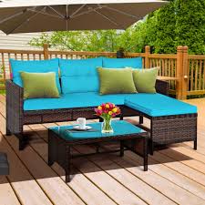 Find modern and trendy turquoise sofa to make your home look chic and elegant, only on alibaba.com. Gymax 3pcs Outdoor Rattan Furniture Set Patio Couch Sofa Set W Turquoise Cushion Walmart Com Walmart Com
