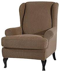 You can sew these pieces together, or you can fasten with a zipper or with buttons so the slipcover comes apart. Amazon Com Scorpiuse 2pcs Wing Chair Slipcovers Stretch Jacquard Spandex Fabric Wingback Armchair In 2020 Slipcovers For Chairs Recliner Chair Covers Arm Chair Covers