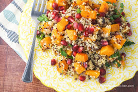 Butternut Squash And Quinoa Salad With Pomegranate Slender Kitchen Recipe Quinoa Salad Delicious Healthy Recipes Butternut