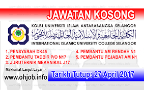 Jawatan Kosong Kuias Kolej Universiti Islam Antarabangsa Selangor 27 April 2017 Social Security Card Cards Person