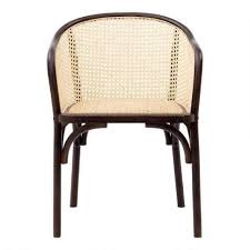Walnut Wood And Rattan Dora Dining Armchairs World Market In 2020 Dining Chairs Chair Dining Arm Chair