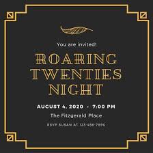 Black And Gold Party Invitations Templates Free Black And Gold 1920s Party Invitation 1920s Party Invitations Party Invite Template 1920s Party