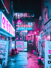 A Neon Alley In Seoul Neon Cyberpunk Seoul Pink Blue Korea Asia Anime Fotografi Kota Fotografi Jalanan Pemandangan Anime Wallpaper 3d, blocks, blue, pink, yellow, dark, abstract, hexagon, shining.