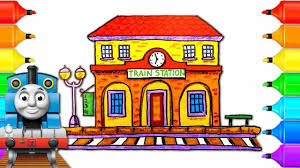 If you like this video please click the likes and subscribe also to get other videos about drawing lesson drawing on paper is a channel that uploads videos. How To Draw Train Station With Thomas And Friends Drawing Coloring Pag Drawings Of Friends Train Station Thomas And Friends