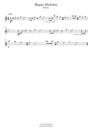 Download and print top quality happy birthday sheet music for two violins with mp3 music accompaniment tracks. Flute Sheet Music Happy Birthday Traditional