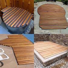 Insulating Structural Cedar Hot Tub Spa Roll Up Cover Cedar Hot Tub Hot Tub Cover Hot Tub Room