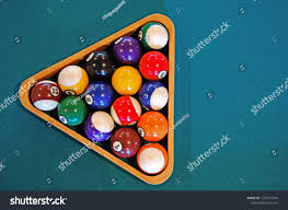 Billiards Sport Recreational Pool Table Balls In Triangle On Felt Background Copy Space Overhead Top View Ad Affiliate Table Pool Table Billiards Ball
