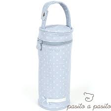 Housse De Biberon Atelier Bleu A Pois Blanc Biberon Bouteille Porte Biberon