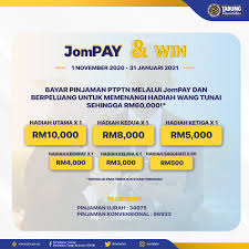 2.2 biller code dan reference no. Ptptn On Twitter Jom Sertai Promosi Jompay Win Dan Anda Berpeluang Memenangi Hadiah Utama Bernilai Rm10 000 Caranya Mudah Hanya Membayar Balik Pinjaman Ptptn Melalui Saluran Jompay Dan Mungkin Anda Pemenang Yang