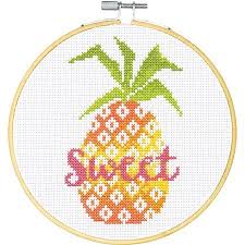 With some basic office supplies and a photocopier you can create a truly unique cross stitch pattern. Dimensions Counted Cross Stitch Kit 6 Sweet Pineapple 14 Count Walmart Com Cross Stitch Embroidery Counted Cross Stitch Patterns Free Counted Cross Stitch Kits