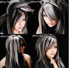 Collection by gothic star • last updated 10 days ago. Black And White Hair Gothic Hair Hair Styles White Hair Highlights Gray Hair Highlights