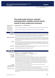 pdf the relationship between selected anthropometric