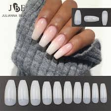 Acrylic coffin glitter custom nails! Professional Nails Long Ballerina Half French Acrylic Nail Tips Square Head Nails Tips Nature With Nail Glue Buy Online At Best Prices In Pakistan Daraz Pk