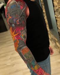 Beste marken zu besten preisen. Dannytattooer Color Sleeve Mars Attacks Realistic Tattoo Color Tattoo 1819 Tattoo Co Color Sleeve Tattoo Mars Attacks Tattoo Neotraditional Tattoo