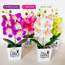 Maybe you would like to learn more about one of these? Bunga Orkid Love Orchid 29cm With White Pot Artificial Plant Orkid Gubah