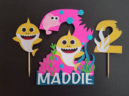 2nd Birthday Baby Shark Cupcake Cake Baby Shark Cake And Cupcake Toppers Nowyourecrafting On Instagram And Facebook Shark Theme Birthday Shark Birthday Party Girl 2nd Birthday