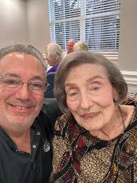 With our good friend 98 year-old Alberta "Bert" Elliott for a get-together.  (Photo by Lola Elliott-Hugh). #meandmywife