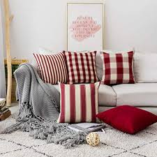 The pillow covers surpassed every expectation. Home Brilliant Christmas Decorative Pillow Covers Red Throw Pillow Covers For Girl S Room Linen Textured Farmhouse Farmhouse Goals