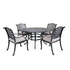 Perfect for having dinner with your closest family and friends plus yourself or for using as a serving table for your weekly bbqs that the. Silver Outdoor 5 Piece Dining Set With Four Arm Chairs American Home Furniture And Mattress Albuquerque Santa Fe Farmington Nm