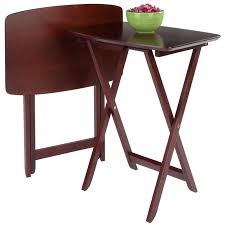 This is a rustic vintage side table that can serve as a coffee or snack table. Winsome Darlene Wooden Snack Table Set In Walnut Set Of 2 94227