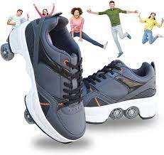 Free shipping & free returns. Amazon Com Mlyzhe Deformation Roller Shoes Male And Female Skating Shoes Adult Children S Automatic Walking Shoes Invisible Pulley Shoes Skates With Double Row Deform Wheel Sports Outdoors
