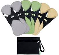wegreeco 6 Pcs Reusable Menstrual Pads, Ultra Absorbent Cloth Pads for  Heavy Flow, Sanitary for Teens, Women, Nonslip Panty Liners + Bag (Mustard  ...