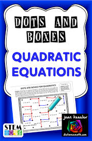 Algebra Quadratics Dots And Boxes Fun Game Quadratics High School Math Dots And Boxes