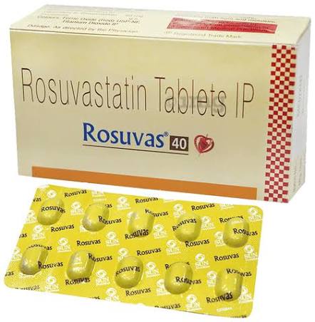 Buy Rosuvas 40 Tablet Online: View Uses, Side Effects, Price, Substitutes | 1mg