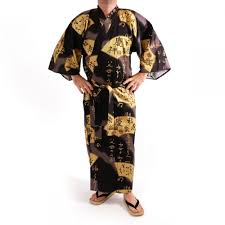 Coups de cœur meilleurs ventes par ordre alphabétique : Japanischer Herren Schwarzer Kimono Sensu Goldfans