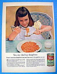 So campbell's spaghetti is the exact same thing. 1955 Franco American Spaghetti W Girl Eating Spaghetti Food At Ads By Dee