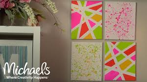 If you continue to roll over the same area and overwork the paint, it will thin out, splattering as it does so. Geometric And Splatter Paint Wall Decor Michaels Youtube