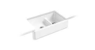 However, when it comes to the undermount cast iron sinks, you will require something massive to support the huge weight of the sink. Whitehaven Self Trimming Smart Divide 35 Undermount Large Medium Double Bowl Kitchen Sink W Tall Apron K 6427 Kohler Kohler