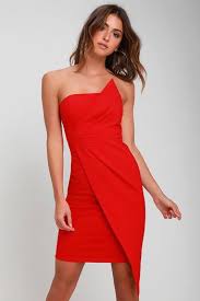Hot Red Party Dresses For Women Look Fiery And Fab In A Little Red Dress Sizzling Styles At Grea Strapless Bodycon Dress Red Strapless Dress Red Wrap Dress