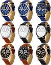 Amazon.com: LEIFIDE 9 Pack Men's Quartz Watch Set Chronograph PU ...