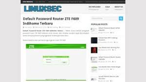 Zte f609 password default : 2