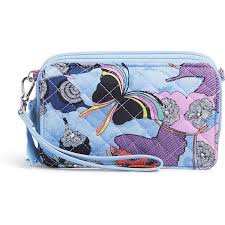 Vera Bradley Cotton All in One Crossbody Purse with RFID Protection,  Perennials Gray