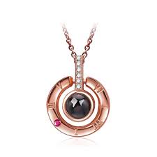 Amazon Com Inf Way I Love You Necklace 100 Languages Projection On Round Onyx Pendant Loving Memory Collarbone Necklace In 2020 Necklace Pendant 925 Sterling Silver
