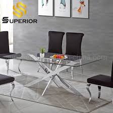 The 5 pieces kitchen table set comes with a simple design and lightness fresh color bring your home new energy. China Stainless Steel Base Glass Dining Room Tables For Restaurant Furniture China Dining Table Dining Table Set