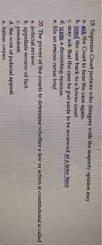 How are supreme court justices selected? Solved 19 Supreme Court Justices Who Disagree With The M Chegg Com