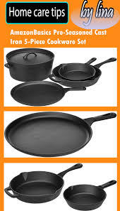 These Five Piece Cast Iron Cookware Set Comes Pre Seasoned And Ready To Use Includes A 10 5 Inch Griddle 8 Inch Skil Cookware Set Cast Iron Cast Iron Cooking