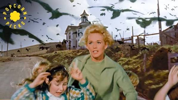 Crows Attack at the Schoolhouse (Alfred Hitchcock) | The Birds (1963)