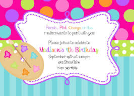 Birthday Party Invitations Online Art Birthday Party Invitations For Your Kids For Evan Painting Birthday Party Art Birthday Party Invitations Party Invite Template