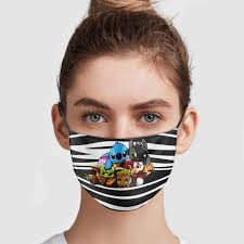 The cuteness is strong with these ones. Baby Yoda Groot Stitch Toothless Striped Face Mask Allbluetees Com