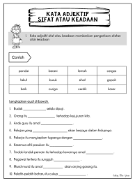 Kata adjektif, juga dikenali sebagai kata sifat, ialah kata yang menjadi inti dalam frasa adjektif seperti manis sekali, sudah lama sungguh, masih lebat lagi. Latihan Intensif Kata Adjektif Motivasi Media Sosial Facebook