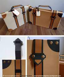 Paper Suitcases From T Shirt Boxes Paper Suitcase Diy Luggage Cardboard Suitcase