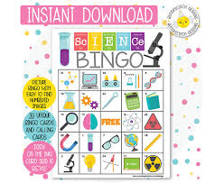 Bingo Cards For Kids Printable Science Chemistry Printable Bingo Cards 30 Different Cards Etsy In 2020 Bingo Cards Printable Bingo Printable Bingo Cards