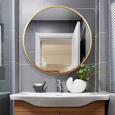 Amazon Com Leafshop Wall Mirror Alloy Frame Large Round Vanity Wall Hanging Mirrors For Entryways Washroom Liv Hanging Wall Mirror Mirror Decor Hanging Mirror