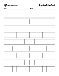 Check spelling or type a new query. Printable Fraction Strips Blank Class Playground